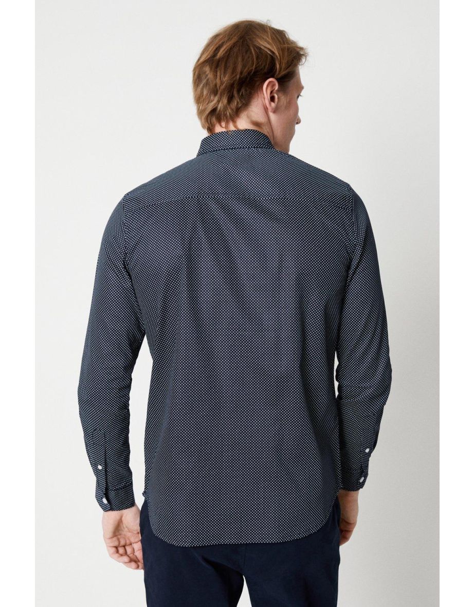 Navy Polka Dot Shirt - 2