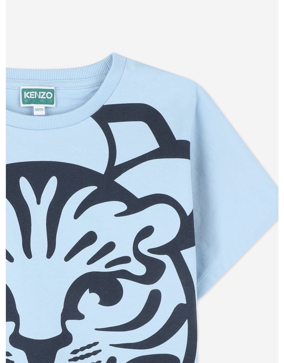 Kids Tiger Print T-Shirt in Blue - 3