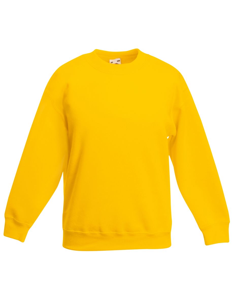Fruit Of The Loom Kids Unisex Classic 80/20 Set-In Sweatshirt (Pack of 2) - Sunflower