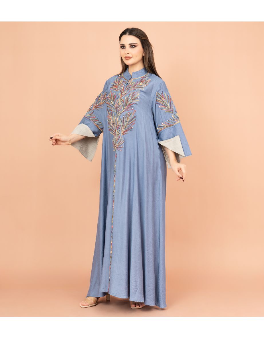 Crystal-Embellished Embroidered Jalabiya