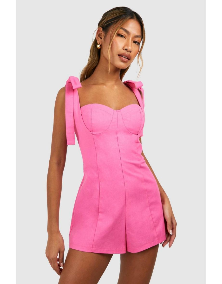 Tie Strap Playsuit - pink