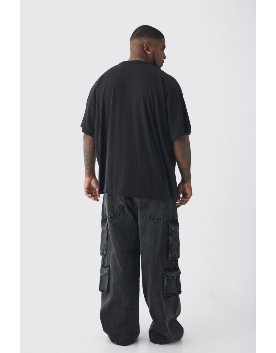Plus Oversized Wu-Tang Large Scale License Print T-Shirt - black - 2