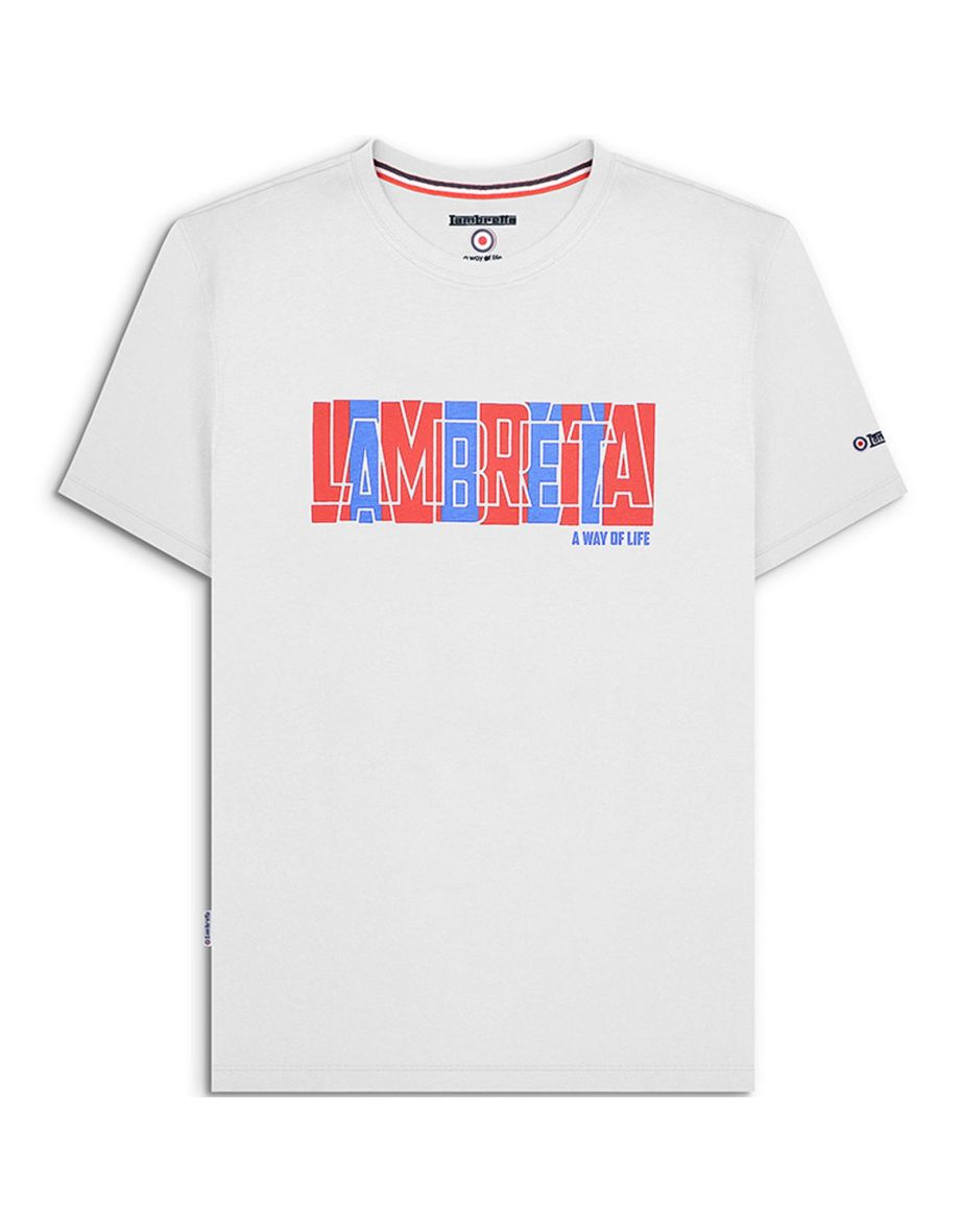 Shop Lambretta Mens Title Text Short Sleeve Crew Neck Cotton T Shirt Top Tee Online in Bahrain VogaCloset