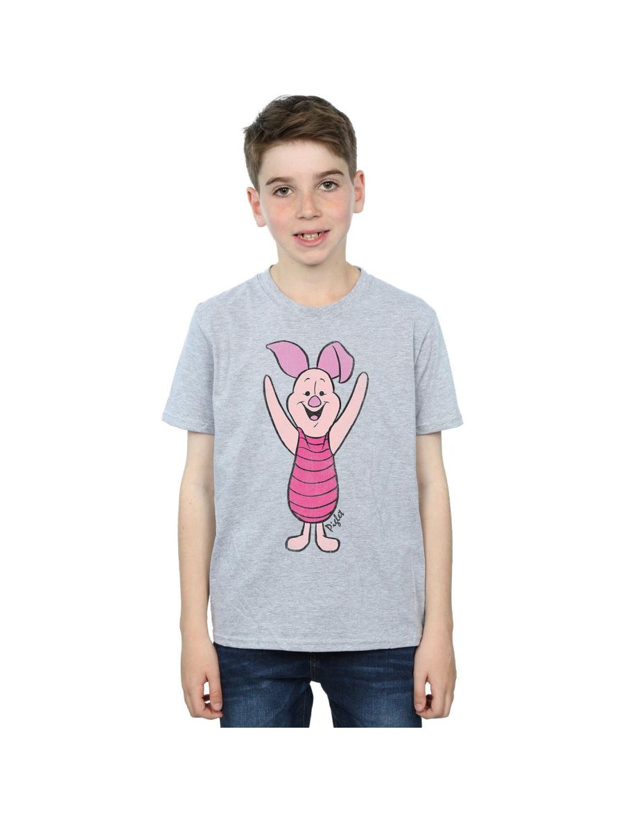 Disney Boys Winnie The Pooh Classic Piglet T-Shirt - Sports Grey
