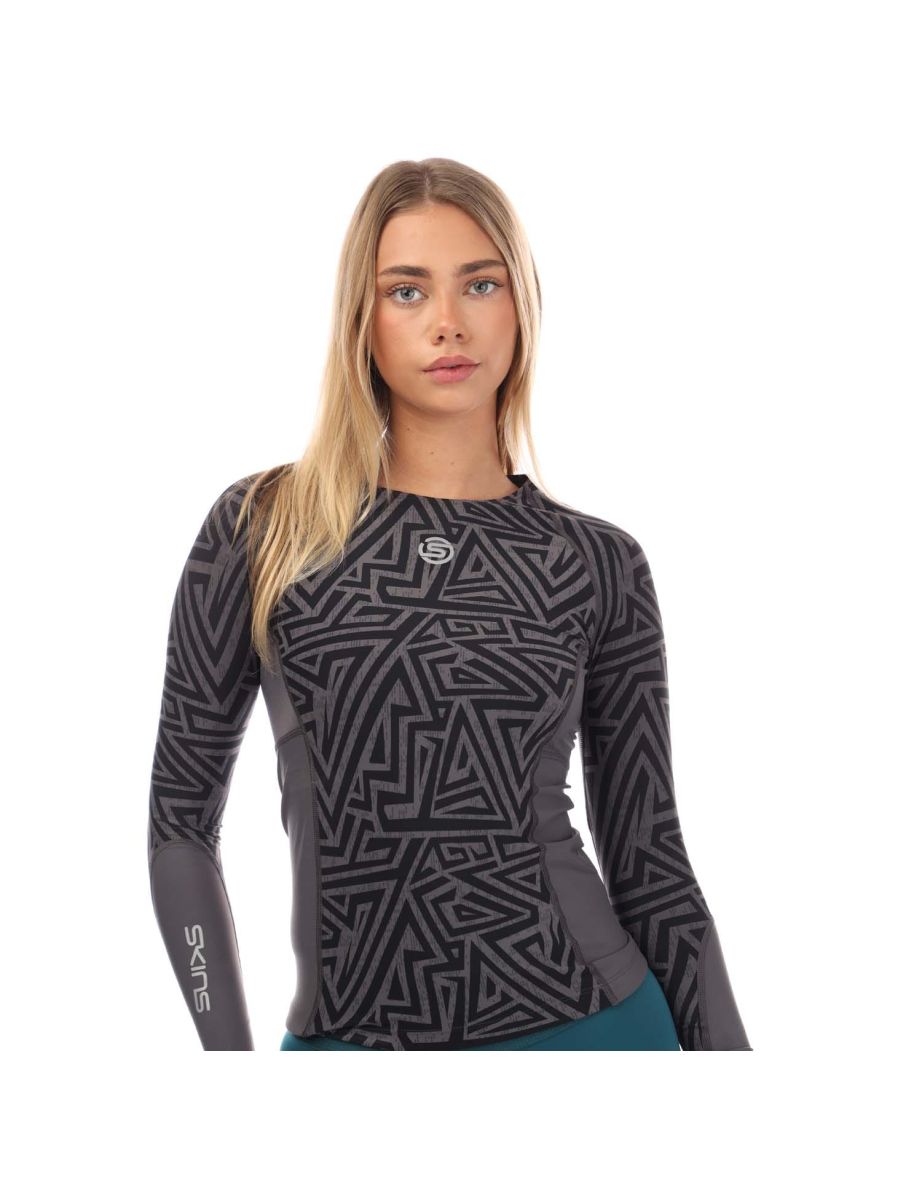 Women's Skins Series-3 Long Sleeve Top in Grey - 3