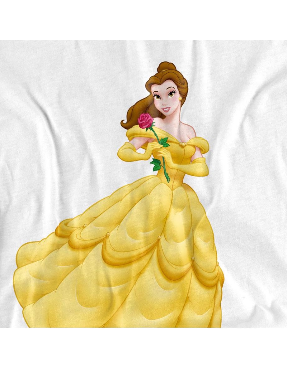 Beauty And The Beast  Adult Belle Rose T-Shirt - White - 2
