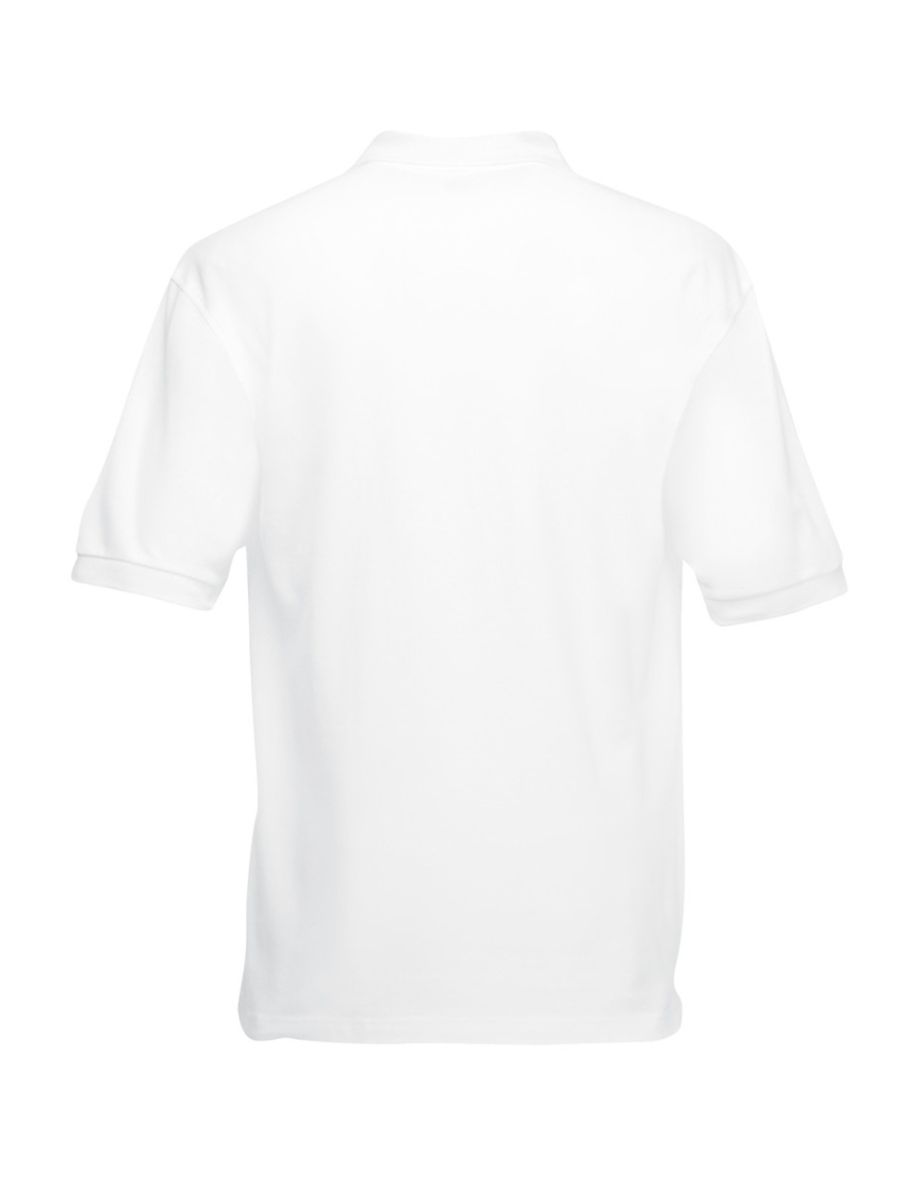 Fruit Of The Loom Mens 65/35 Pique Short Sleeve Polo Shirt - White - 1