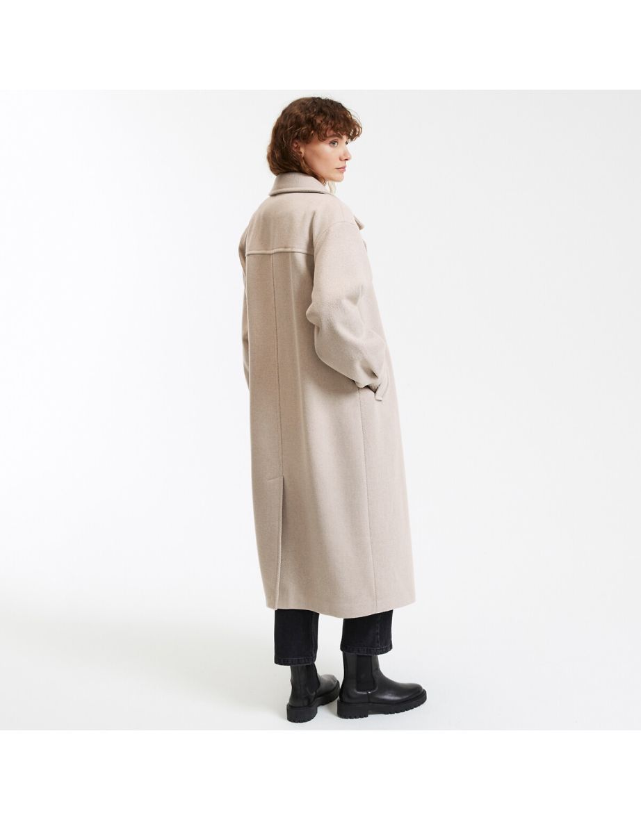 Recycled Buttoned Maxi Coat - 3