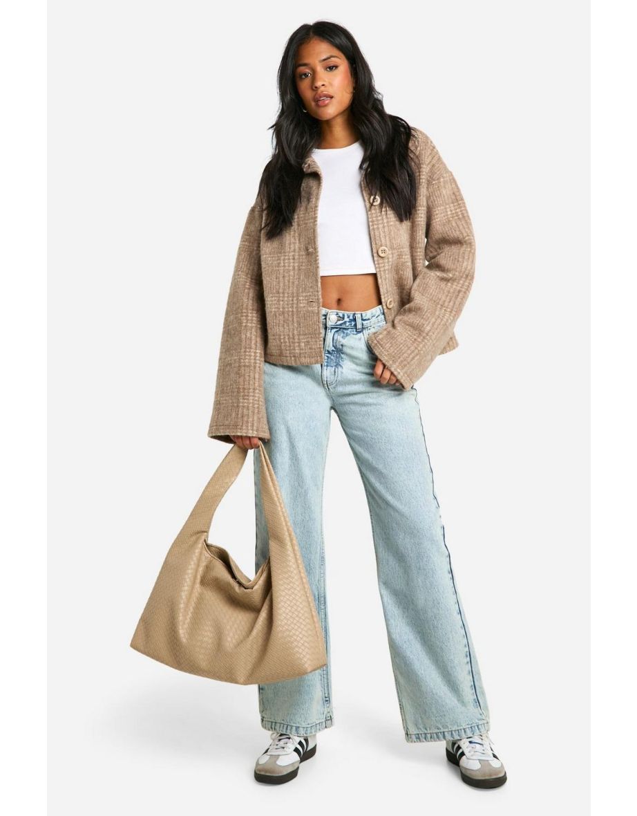 Tall Check Wool Look Jacket