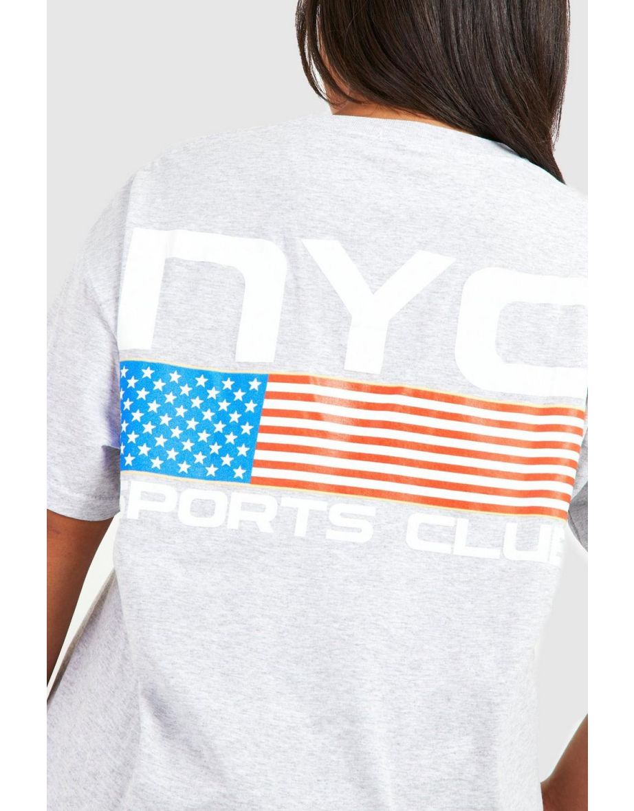 Plus Nyc Sports Club Oversized T-shirt - grey marl - 3