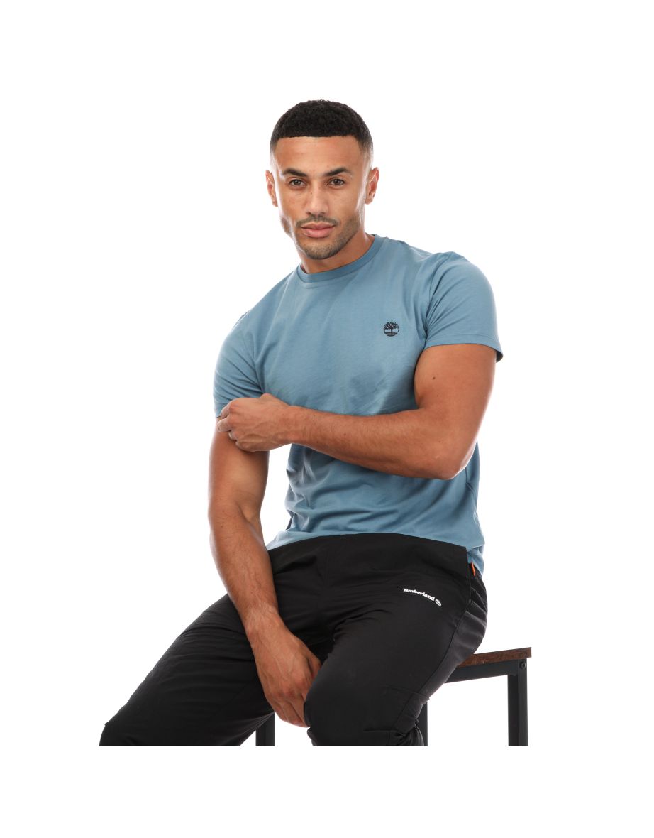 Men's Timberland Chest Logo T-Shirt in Blue - 3