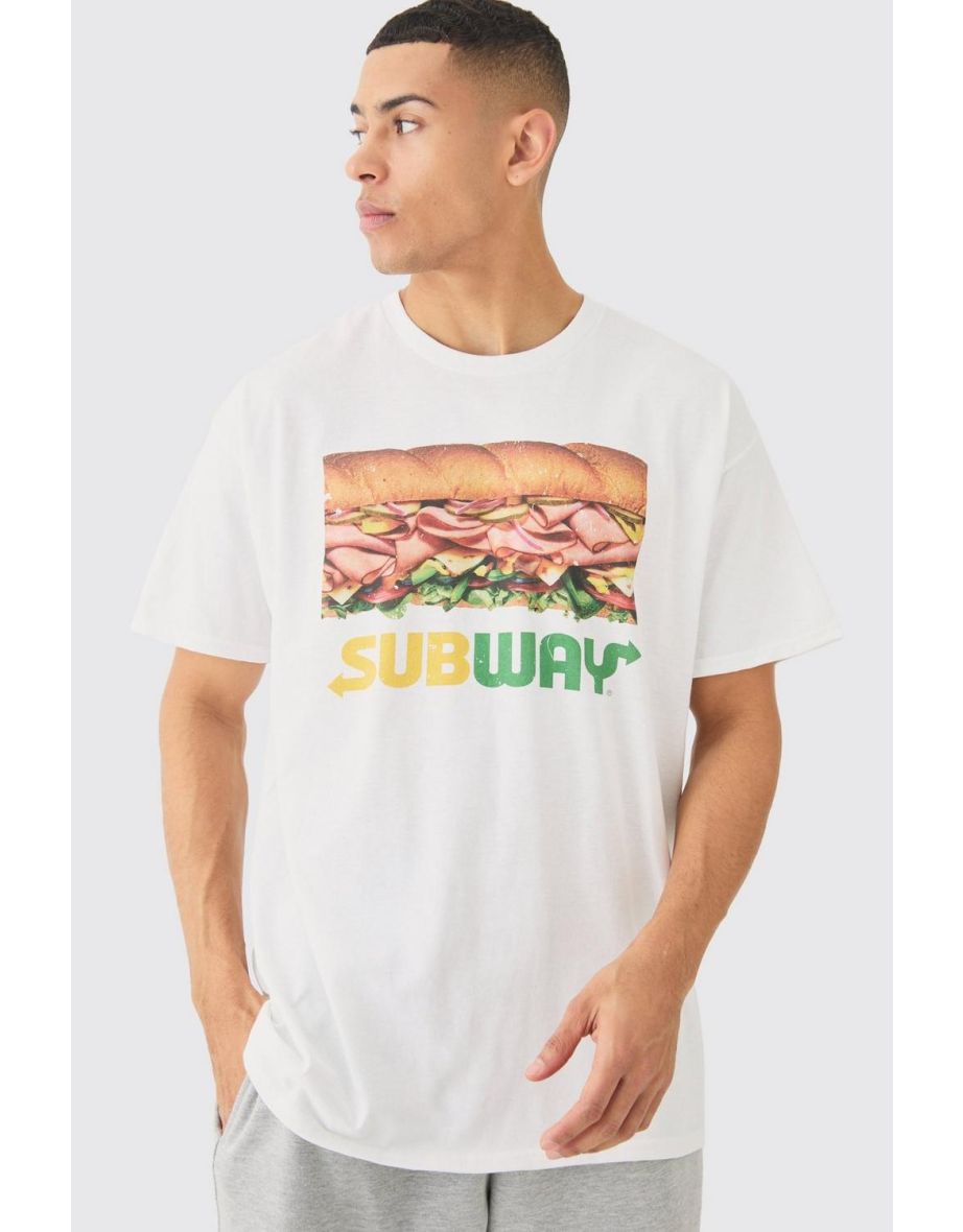 Oversized Subway License T-shirt - white