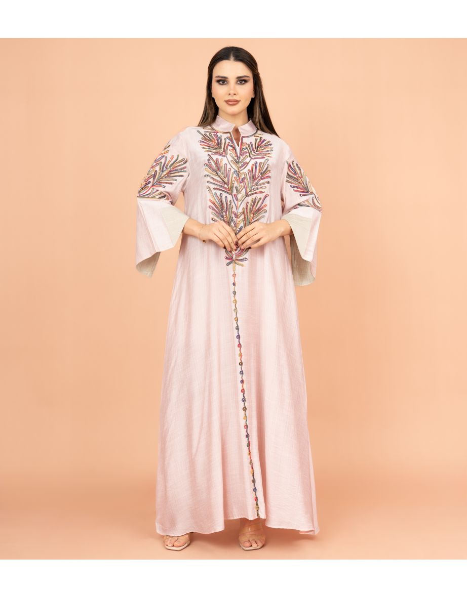 Crystal-Embellished Embroidered Jalabiya