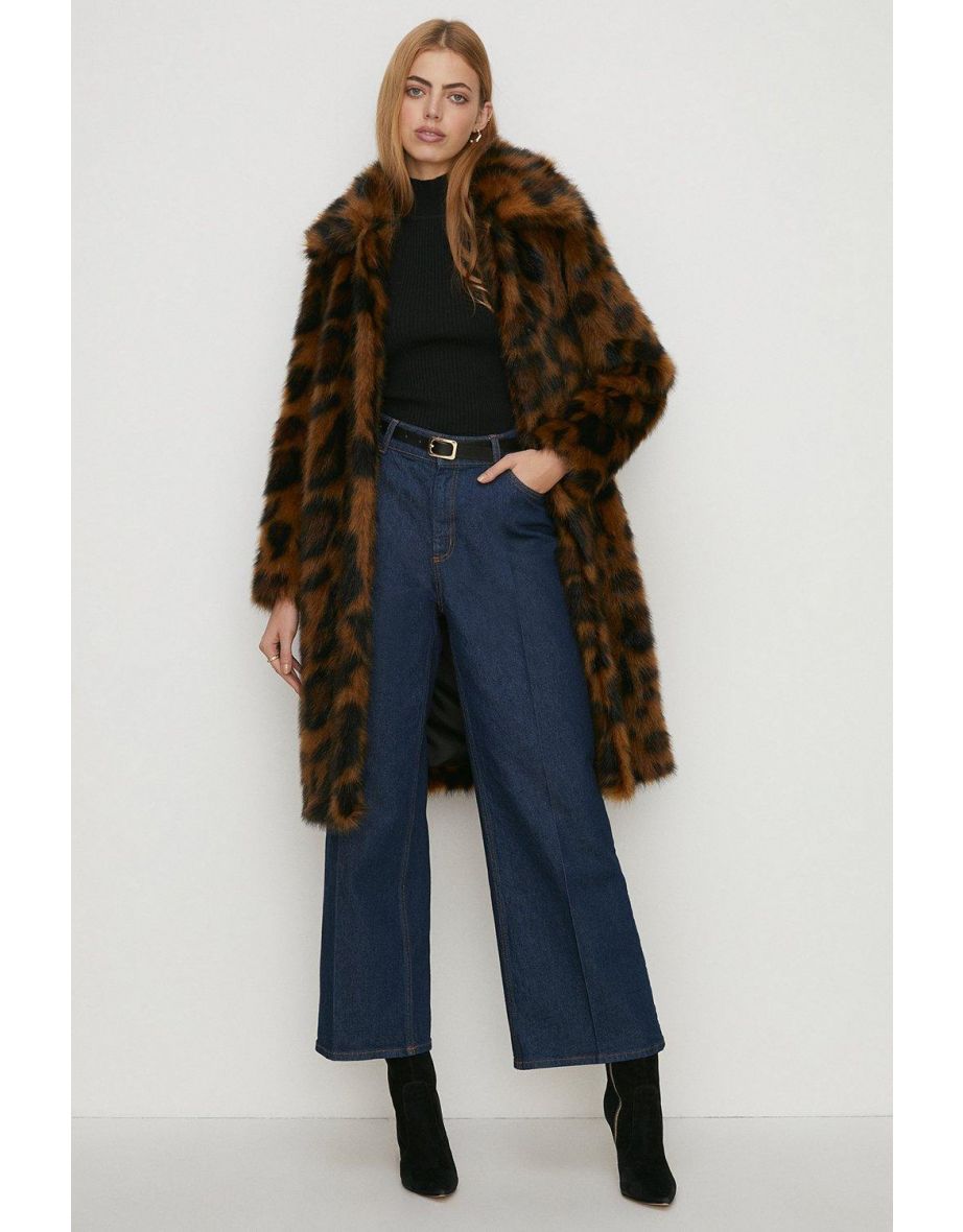 Oasis leopard print clearance coat