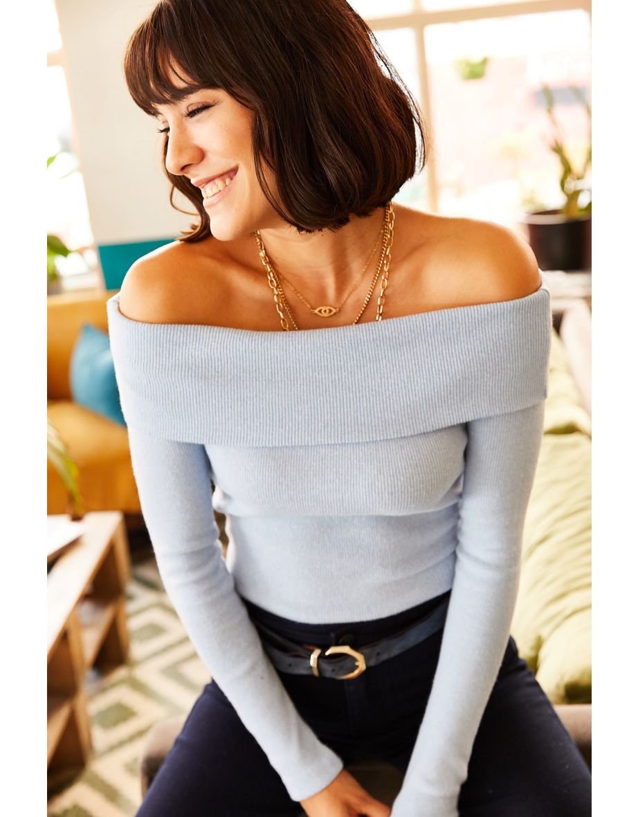 Sweater - Blue - Fitted