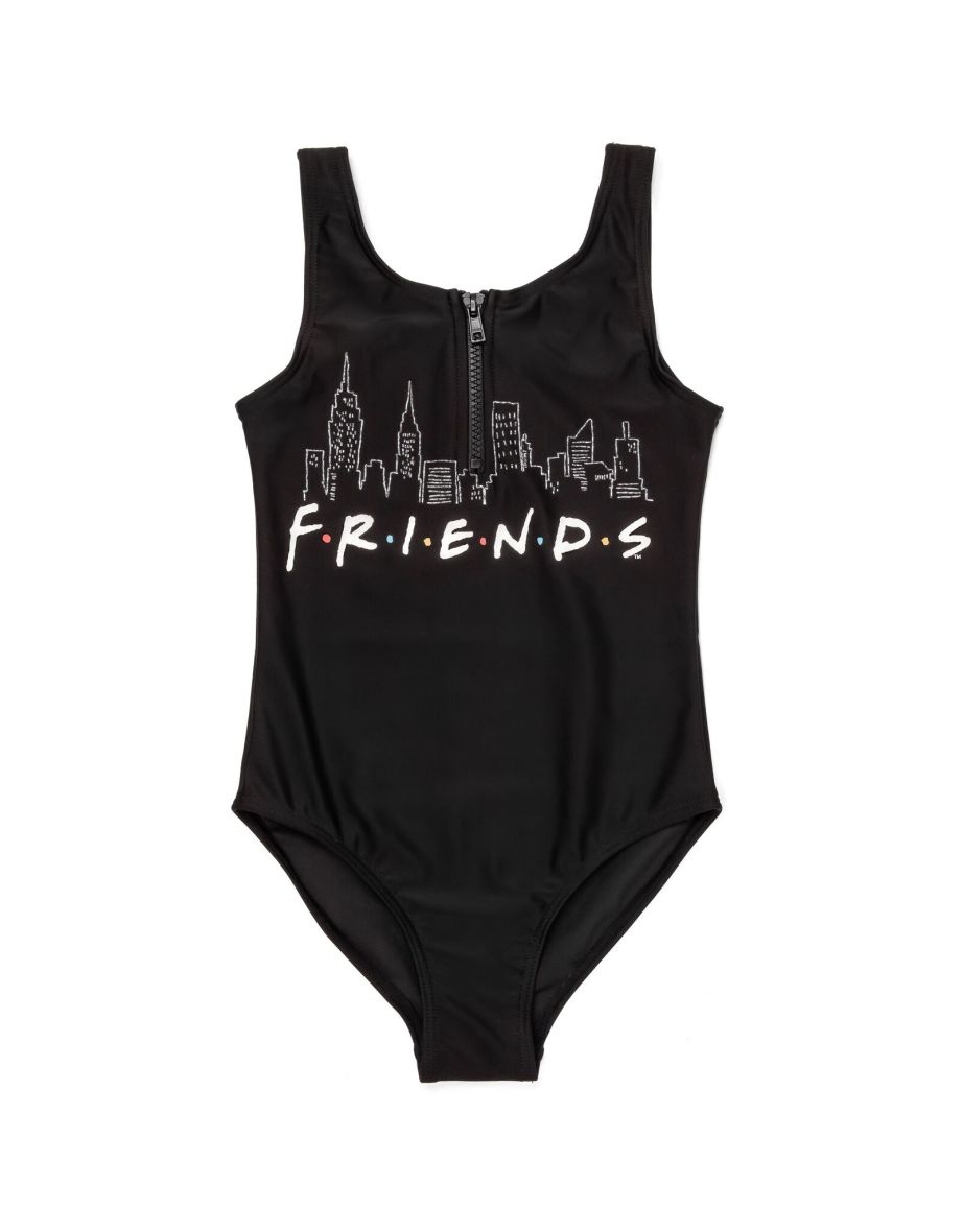 Friends Girls Sunsafe One Piece Swimsuit - Black