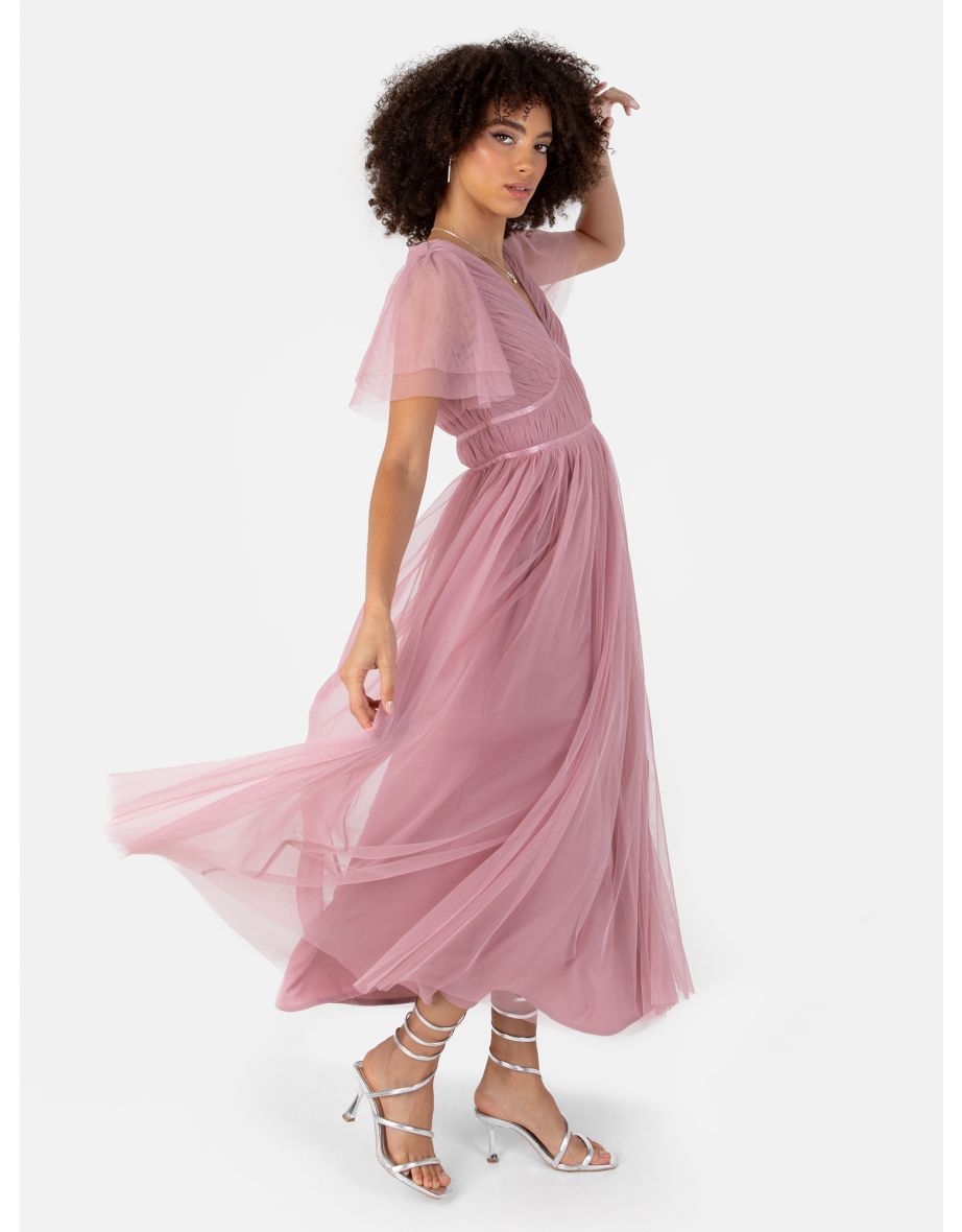 Anaya With Love Pink Pleated A-Line Maxi Skater Dress - 1