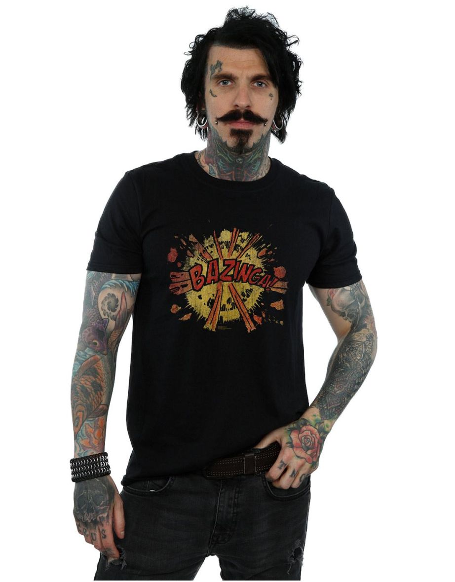 The Big Bang Theory Mens Bazinga Explosion T-Shirt - Black