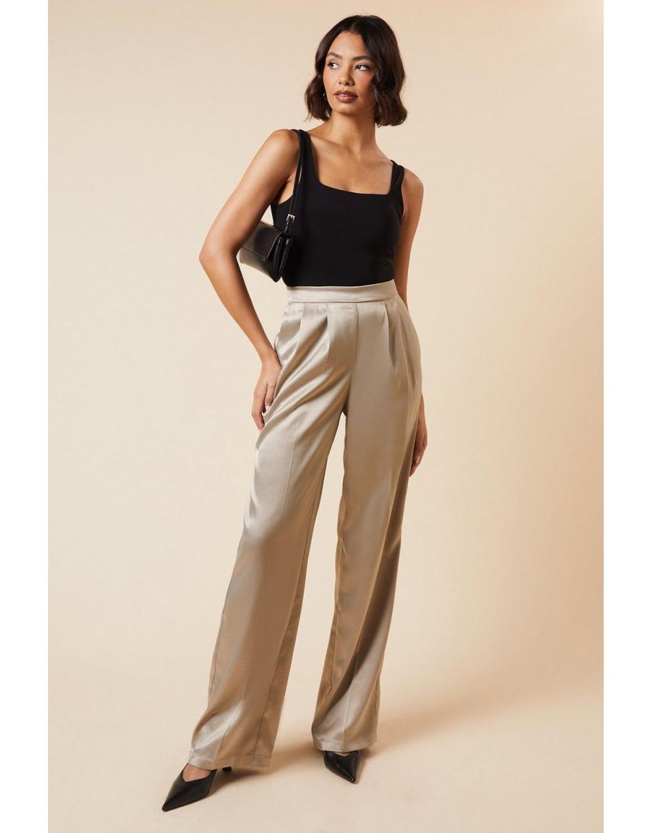 Tall Metallic Wide Leg Trouser