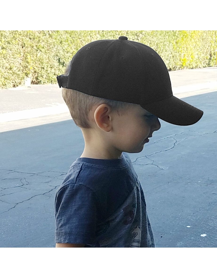 Result Unisex Childrens/Kids Plain Basebll Cap (Pack of 2) - Black - 1