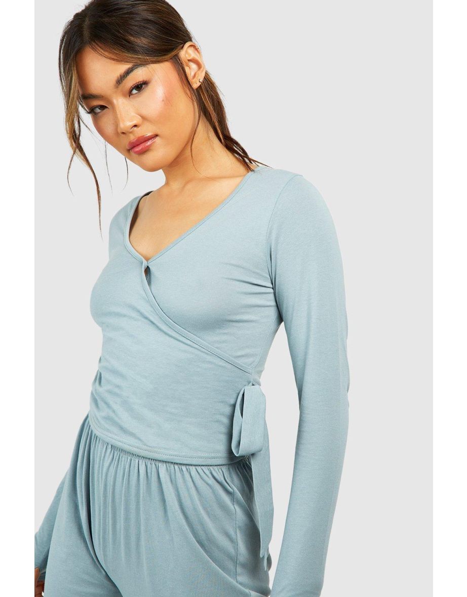 Ballet Wrap Lounge Top - slate grey - 3
