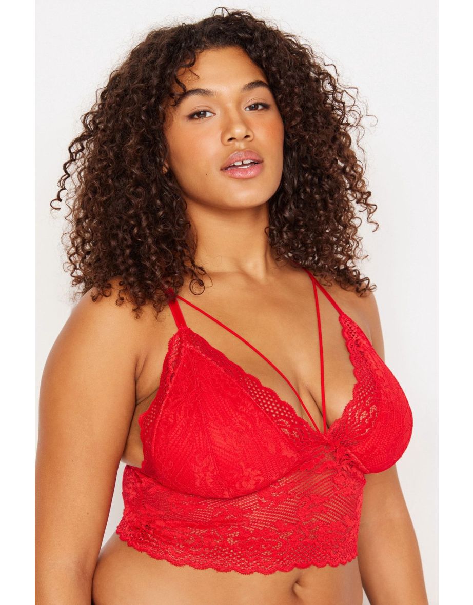 Plus Size Bra - Red - Plain