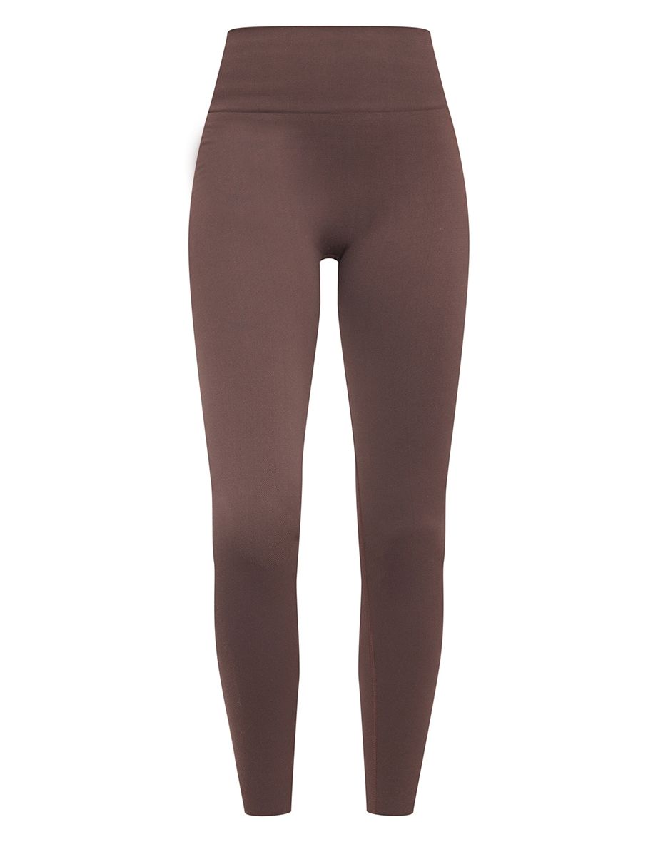 Chocolate Basic Seamless High Waist Gym Leggings - 4