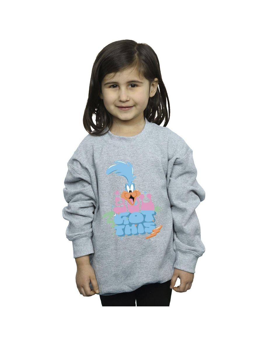 Looney Tunes Girls Roadrunner You Got This Sweatshirt - Sports Grey
