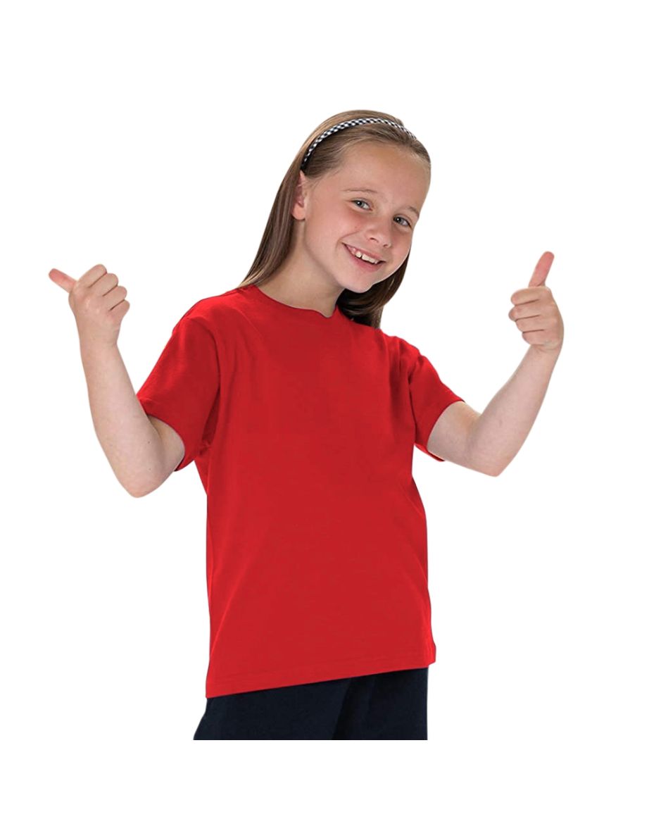 Jerzees Schoolgear Childrens Classic Plain T-Shirt (Pack of 2) - Bright Red - 1