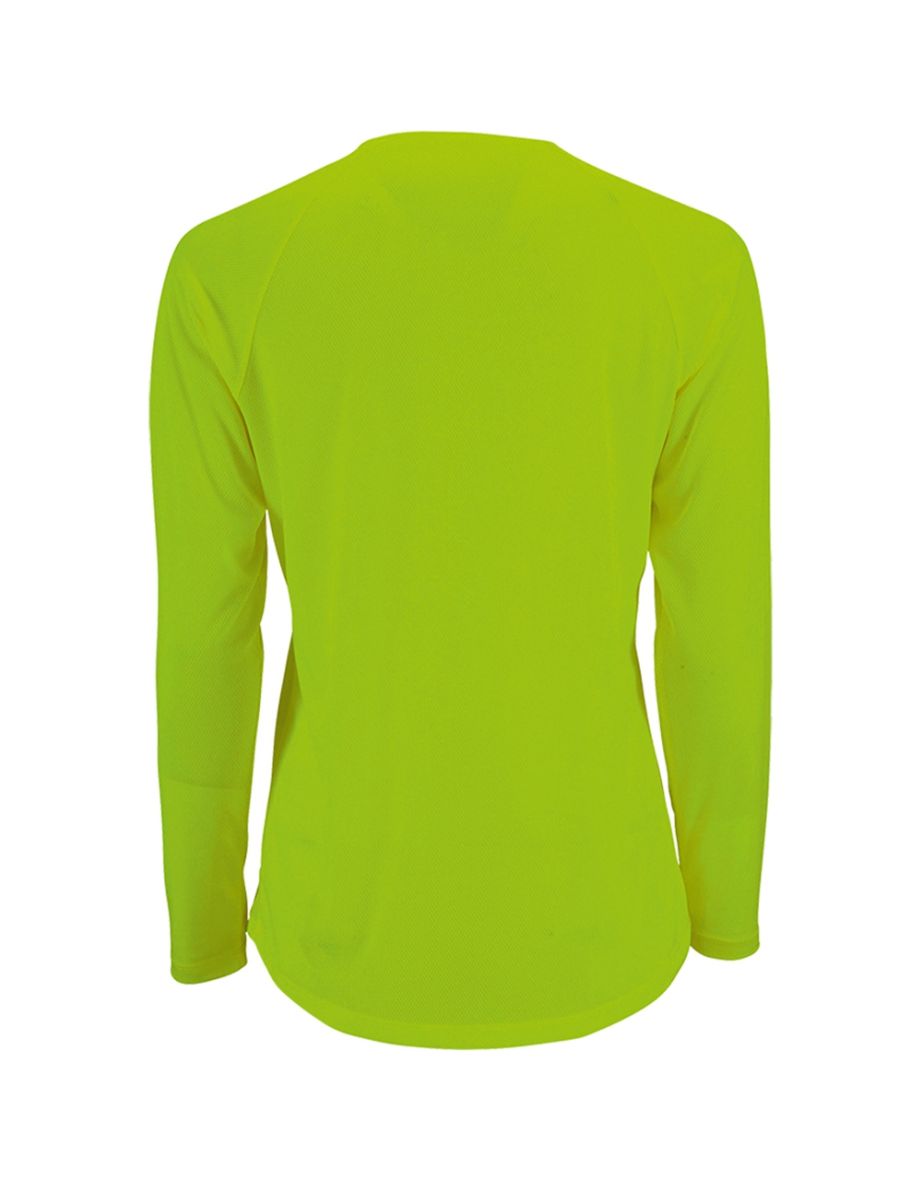 SOLS Womens/Ladies Sporty Long Sleeve Performance T-Shirt - Neon Green - 1