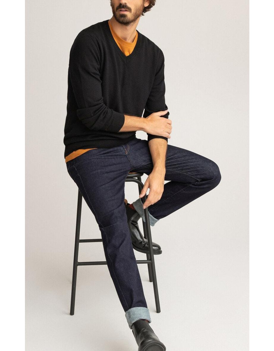 Merino Wool Jumper/Sweater with V-Neck