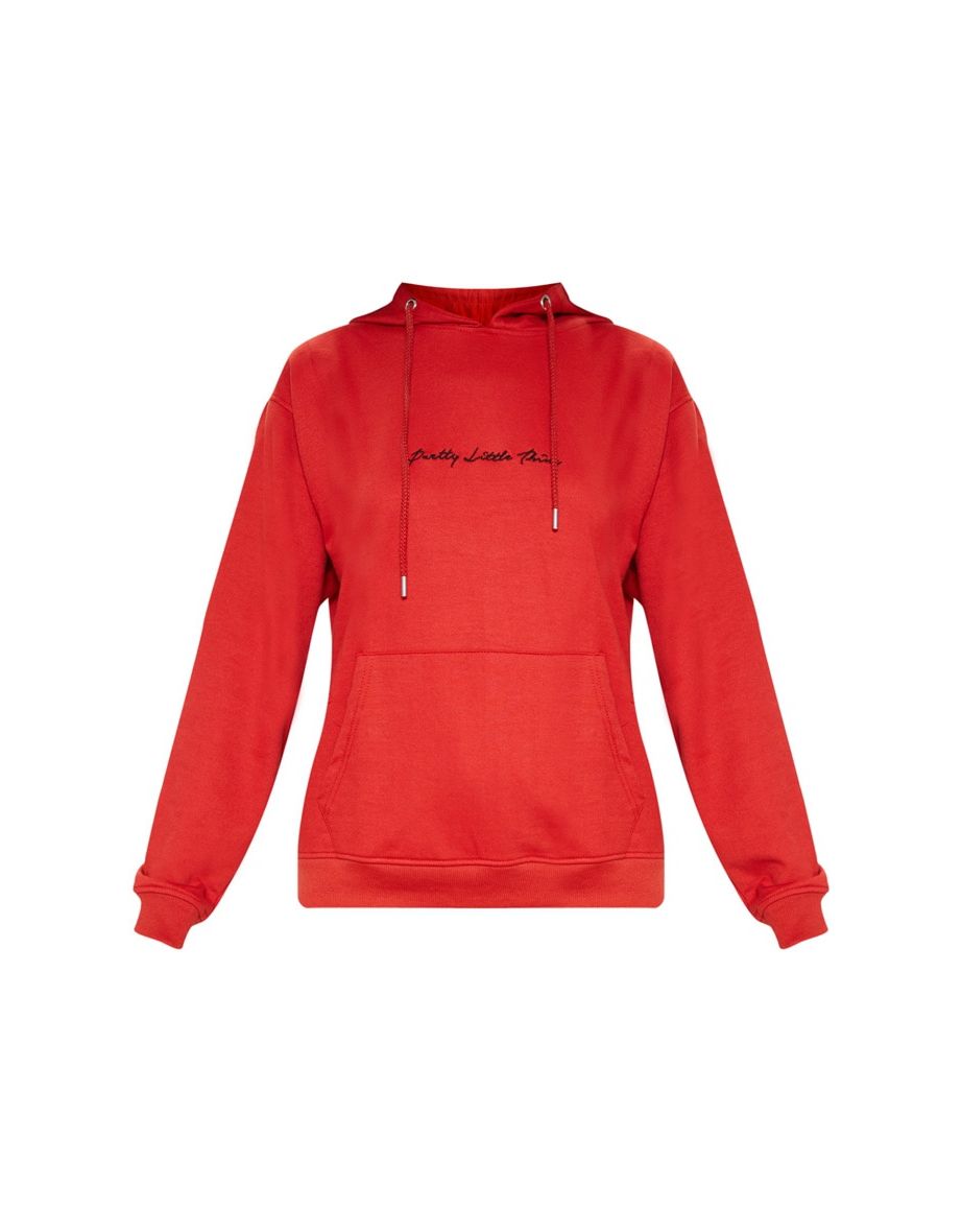 PRETTYLITTLETHING Red Oversized Fit Hoodie - 4
