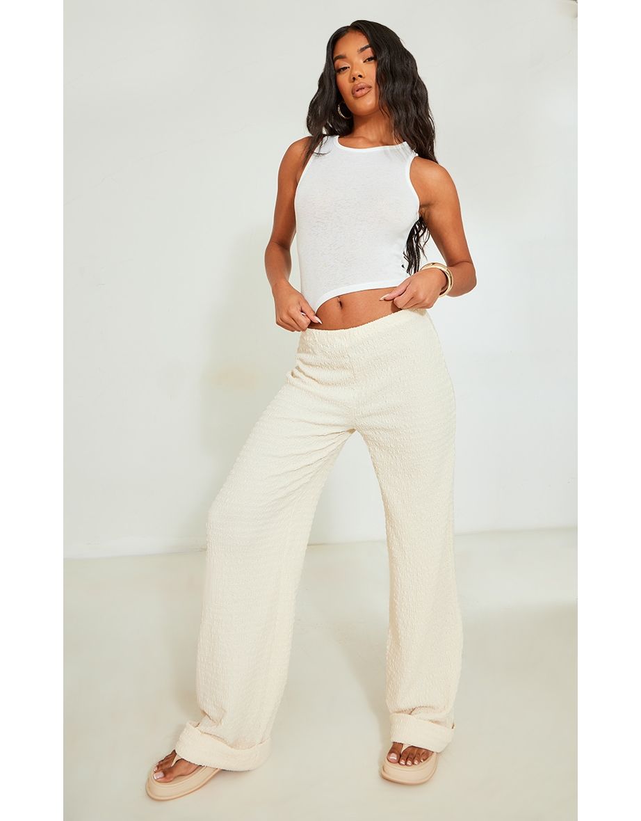 Buy Ivory Tieup Elasticated Waist Cotton Pants With Handembroidered Hem  Online at Jayporecom