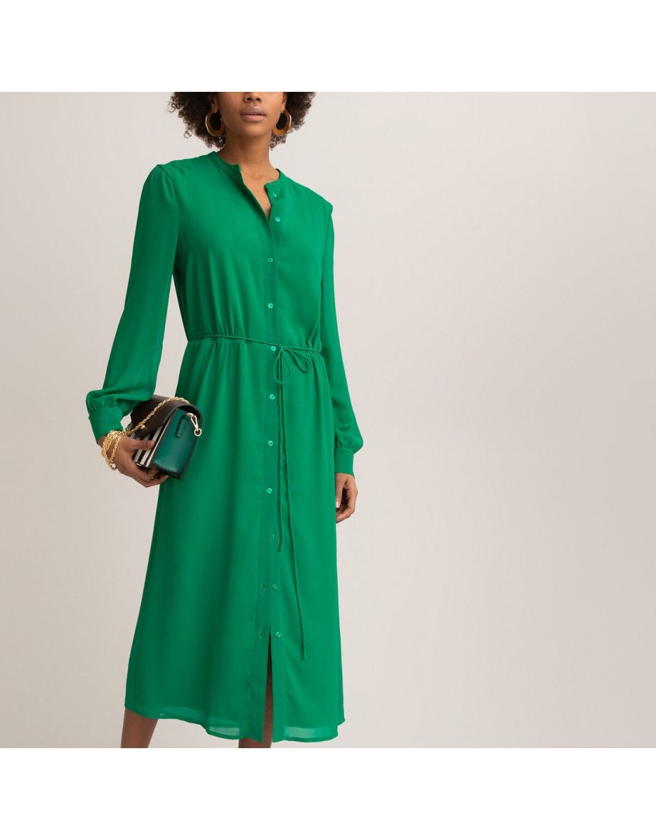 Recycled midi shirt dress with long sleeves La Redoute Collections