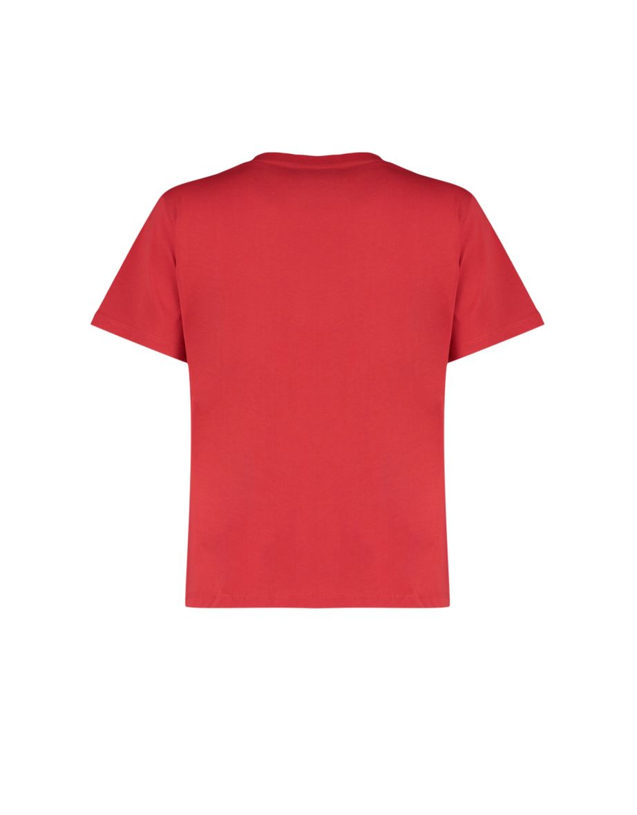 Red 100% Cotton Basic Crew Neck Knitted T-Shirt - 6