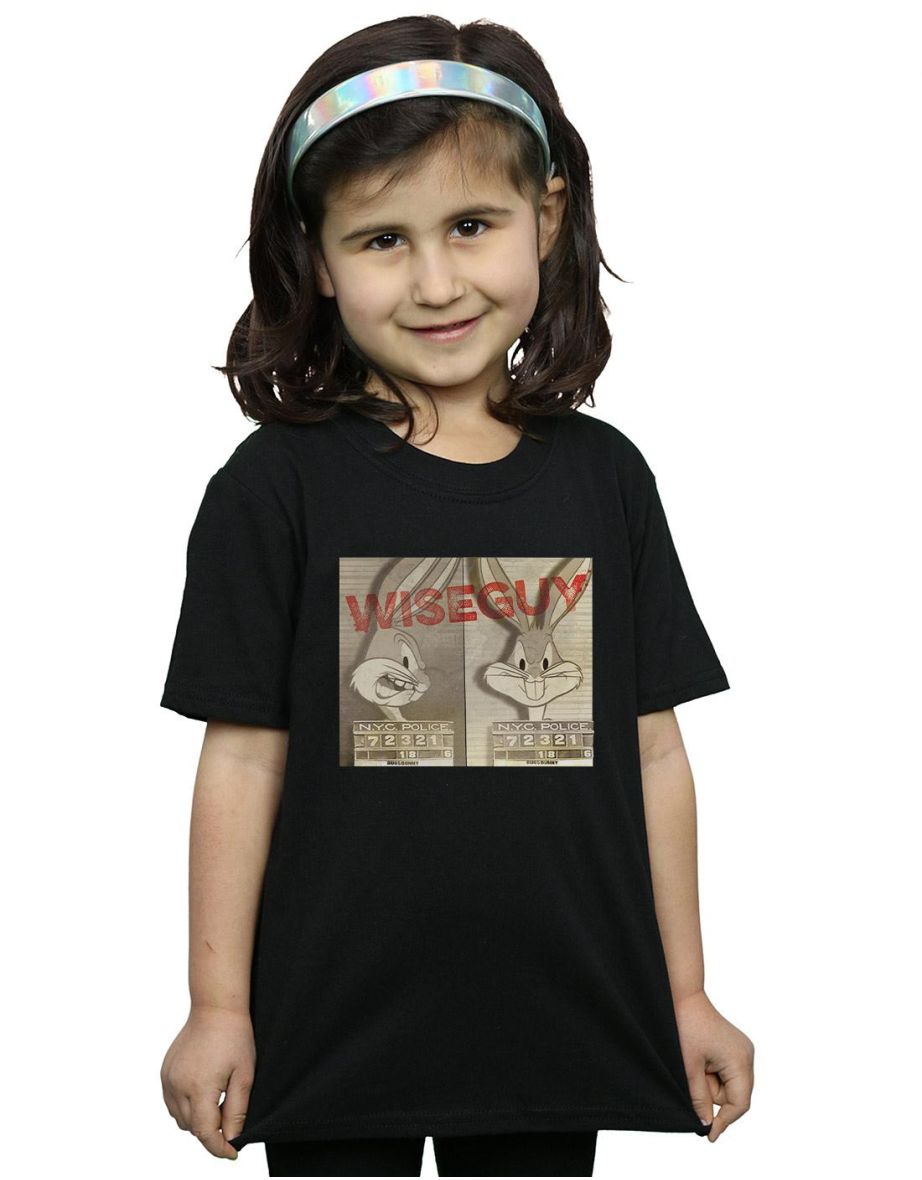 Looney Tunes Girls Wise Guy Cotton T-Shirt - Black