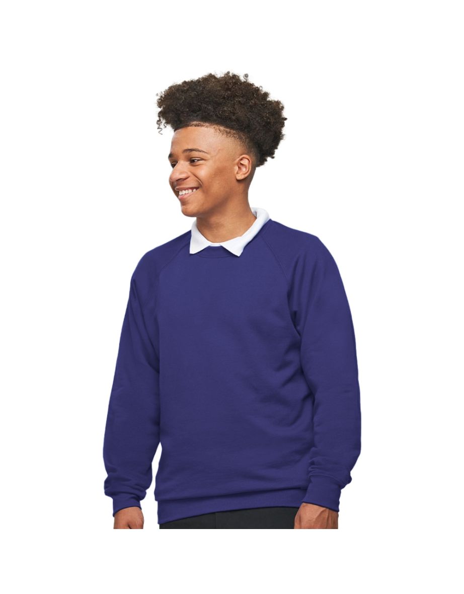 AWDis Academy Mens Crew Neck Raglan Sweatshirt - Purple - 1