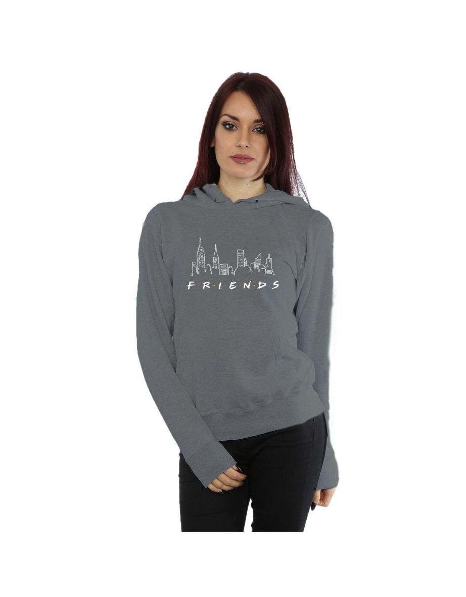 Friends Womens/Ladies Skyline Logo Hoodie - Dark Heather Grey