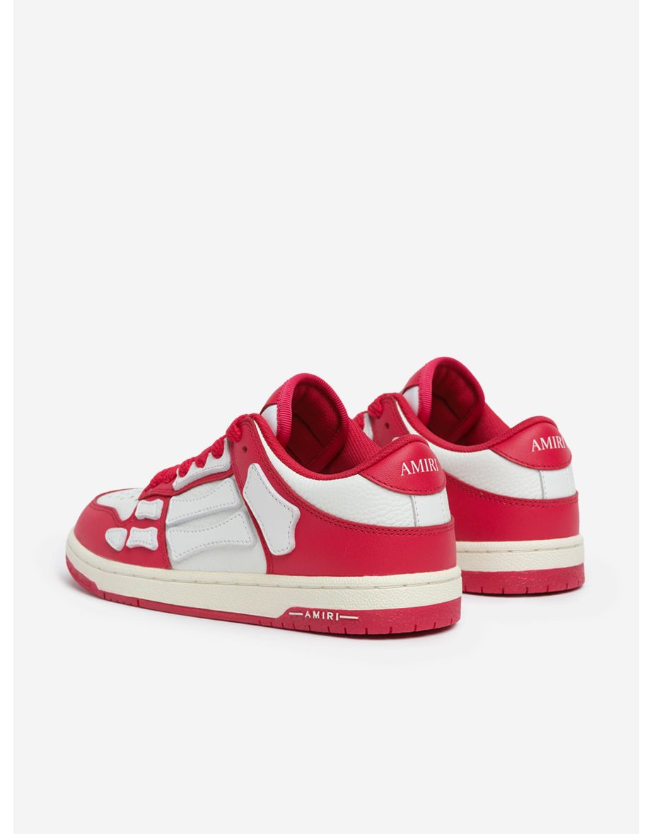 Kids Leather Skel Top Low Trainers in Red - 3