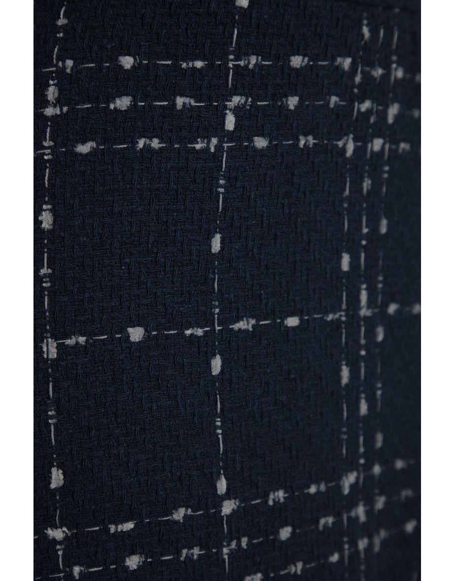 Navy Blue Ruffled Woven Skirt - 8