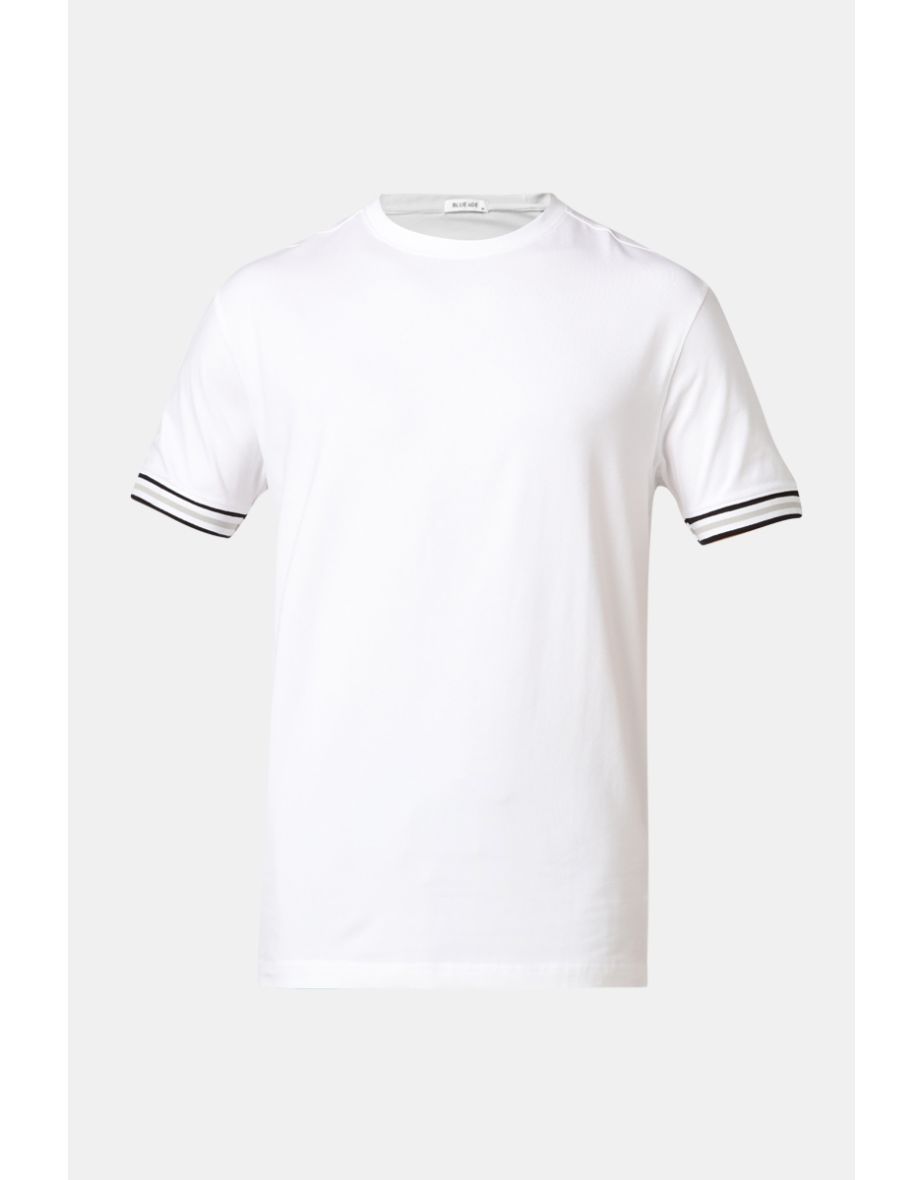 Men T-Shirt With Linings On Sleeves - 4