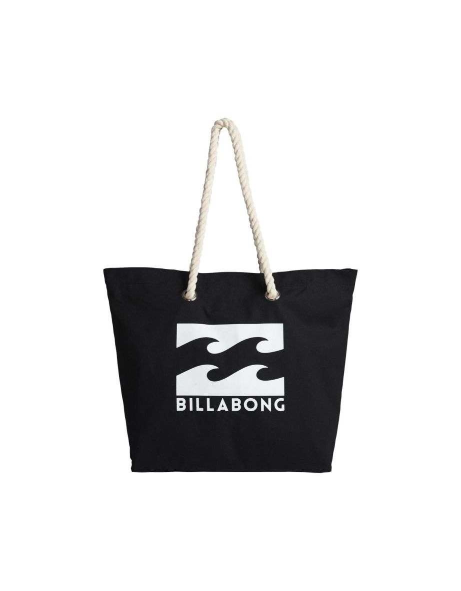 Billabong Womens Essential Bag Cotton Beach Tote Bag Logo Rope Handles
