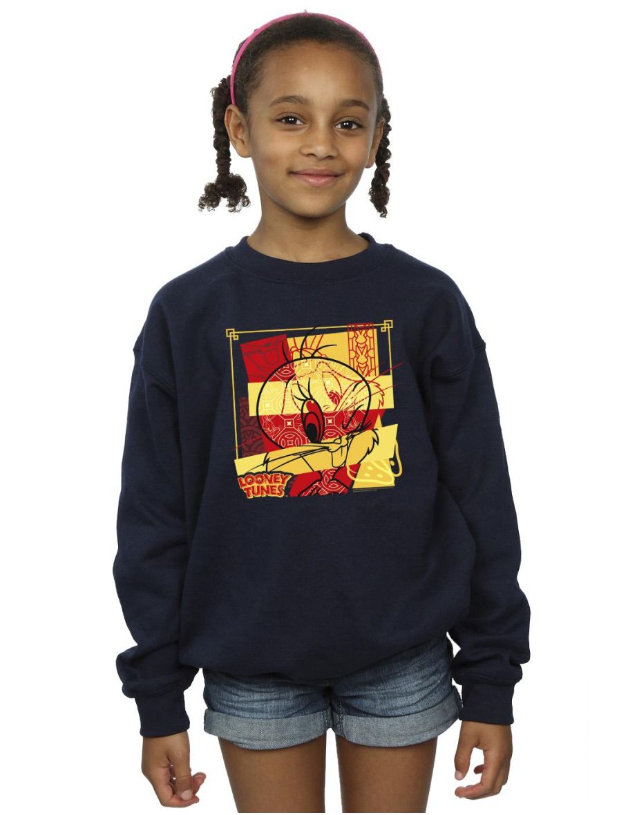 Looney Tunes Girls Tweeday Rabbit New Year Sweatshirt - Navy Blue