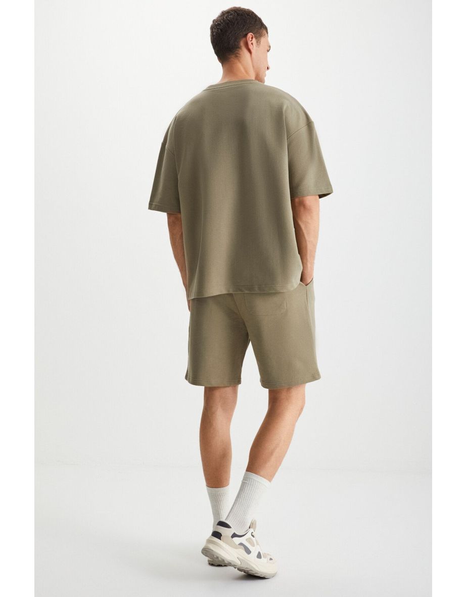 Colombia Men's 2-Piece Set Comfort Fit Casual Pattern Text Embroidered Non-Raising Khaki Tracksuit Set - 5