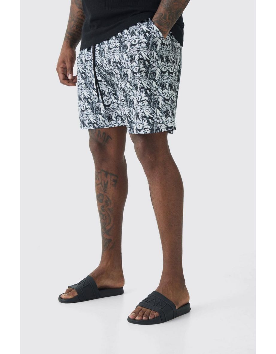 Plus Relaxed Renaissance Mid Length Shorts - stone