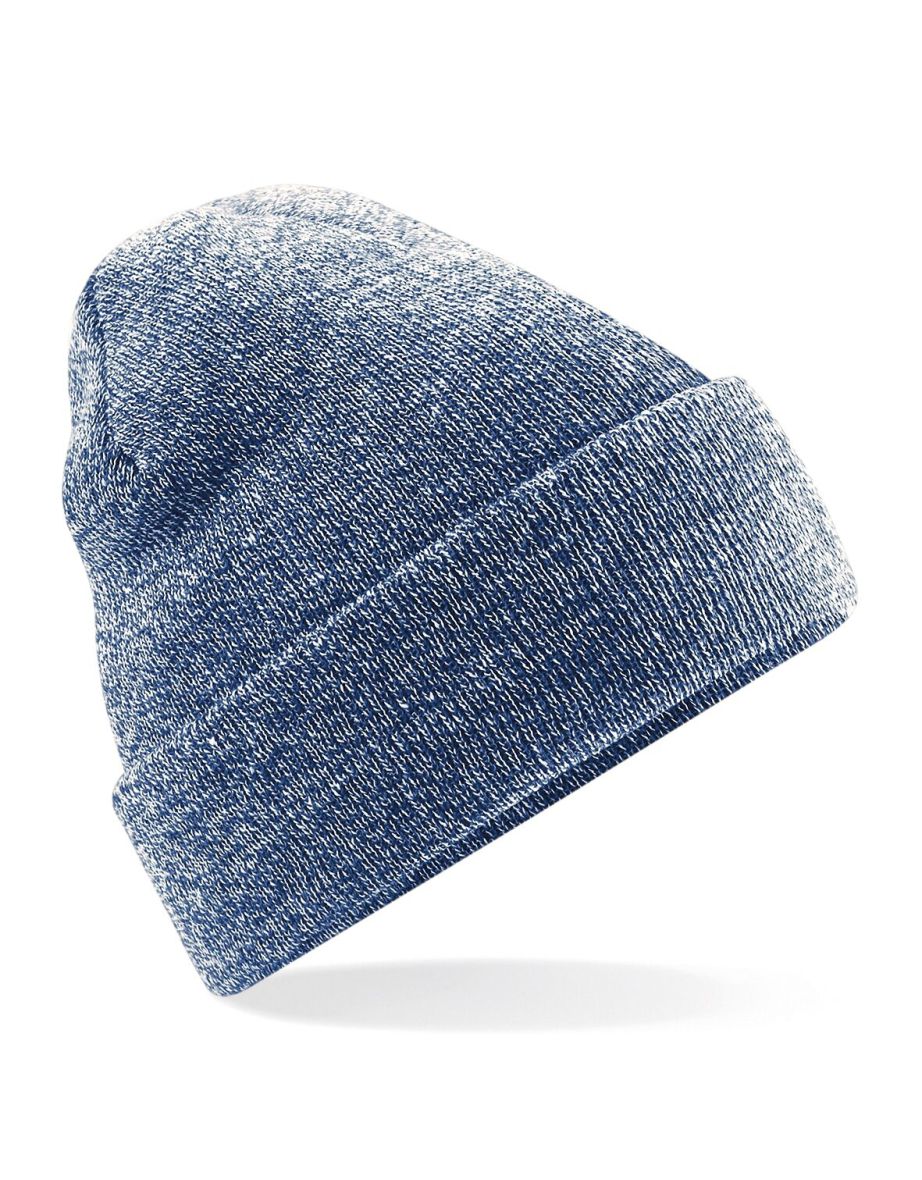Beechfield Soft Feel Knitted Winter Hat - Heather Navy - 1