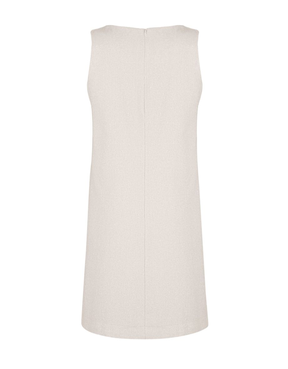 Stone Wide Cut Mini Woven Sleeveless Woven Dress - 7