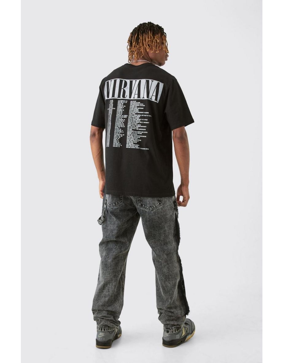 Tall Nirvana Tour Dates Back Print License T-shirt - black - 2