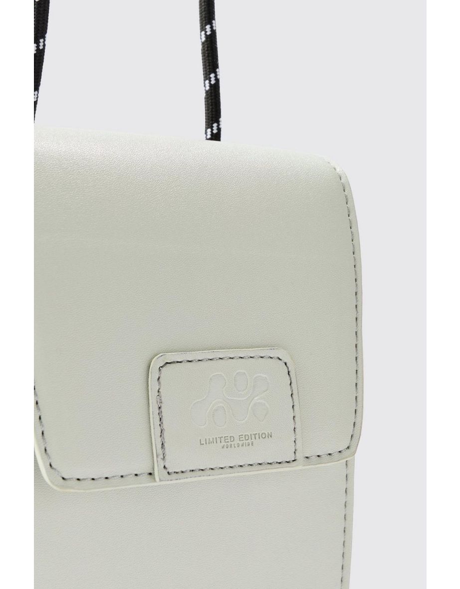 Pu Man Tab Phone Bag In Light Grey - light grey - 3