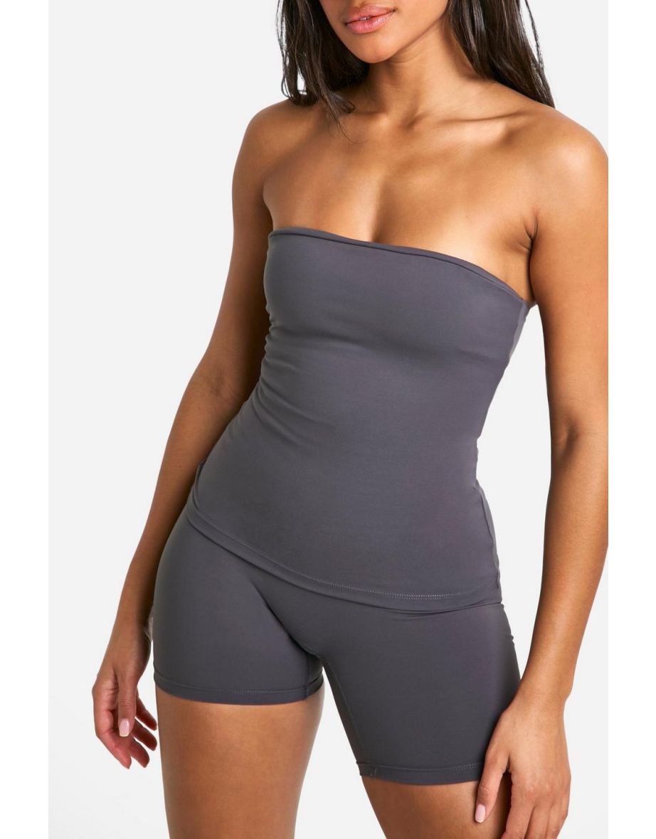 Premium Sculpt Padded Bandeau Top - charcoal - 3